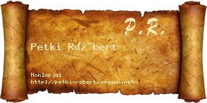 Petki Róbert névjegykártya
